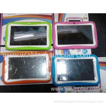 New Kids Cartoon Tablet Pc Pre-installed Educational Apps &amp; 7 Inch Android 4.1 Dual Cam Wifi Pink/blue/orange/green 